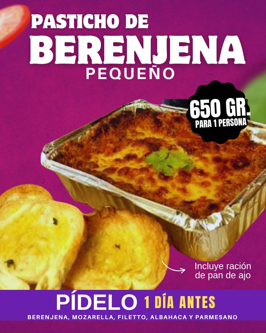 PASTICHO GLUTEN FREE .Berenjenas mini. solicitar 1 dia de anticipacion 